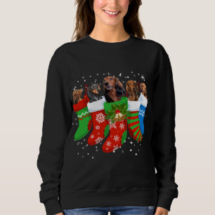 Sweatshirt Dachshund Noël Chien Chaussettes Cute Chaussettes 