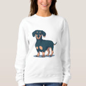 Sweatshirt Dachshund noir (Devant)