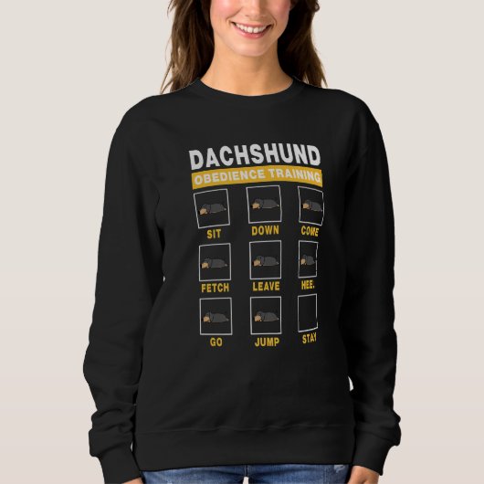 Sweatshirt Dachshund Obedience Training Guide de chien à l'in (Devant)