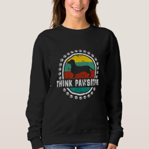Sweatshirt Dachshund Pawprint Vintage Retro Chien Pawsiti