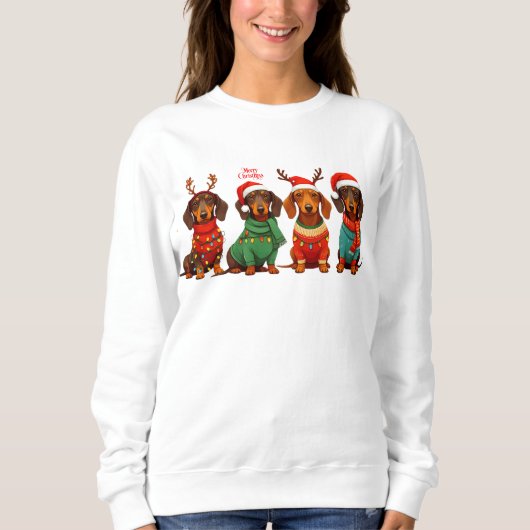 Sweatshirt Dachshund Père Noël (Devant)