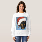Sweatshirt Dachshund Père Noël (Devant entier)