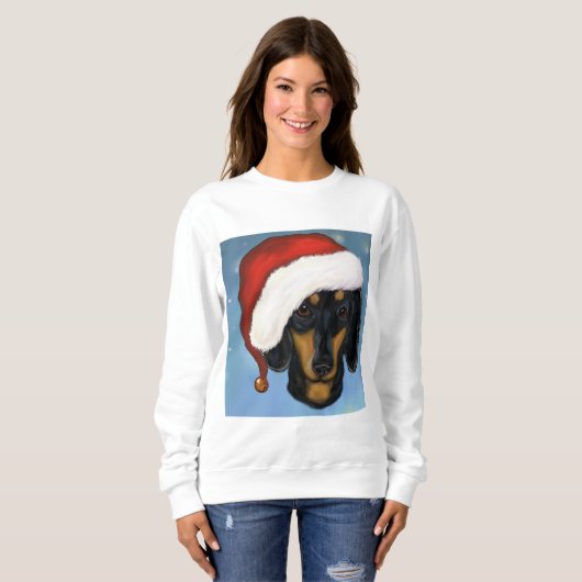 Sweatshirt Dachshund Père Noël (Devant entier)