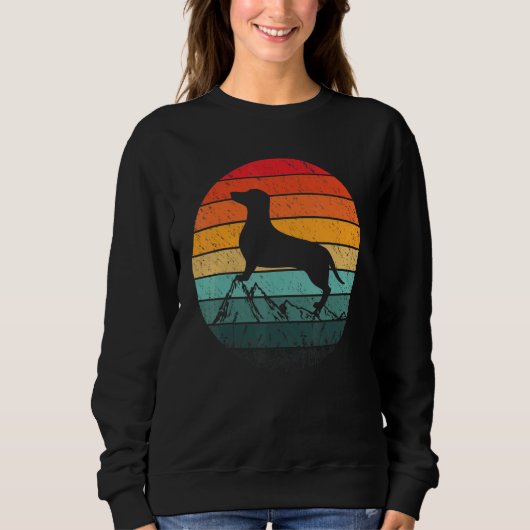 Sweatshirt Dachshund Retro Chiens Vintages (Devant)