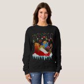 Sweatshirt Dachshund Santa Hat Christmas Lights  Box (Devant entier)
