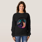 Sweatshirt Dachshund Synthwave 80s Retrowave Aesthetic (Devant entier)