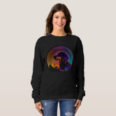 Sweatshirt Dachshund Synthwave 80s Retrowave Aesthetic (Devant entier)