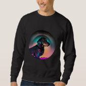 Sweatshirt Dachshund Synthwave 80s Retrowave Aesthetic 2 (Devant)