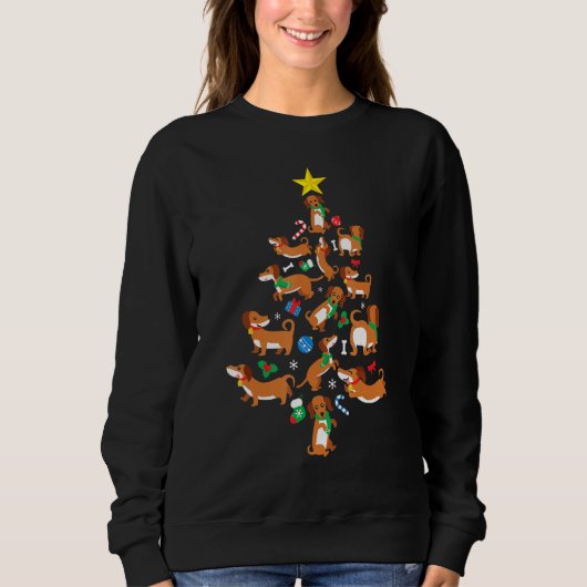 Sweatshirt Dachshund Tree mignonne chien propriétaire maman p (Devant)