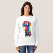 Sweatshirt Dachshund Vibrant et coloré (Devant entier)