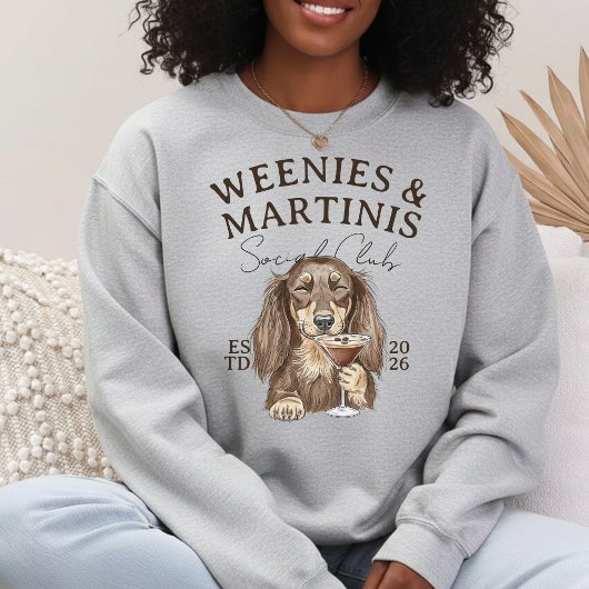 Sweatshirt Dachshund Weenies et Martinis Dessinés à la Main