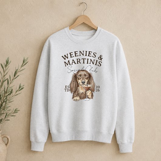 Sweatshirt Dachshund Weenies et Martinis Dessinés à la Main