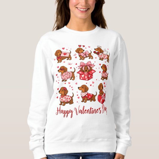 Sweatshirt Dachshunds de la Saint-Valentin (Devant)