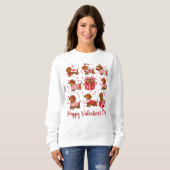 Sweatshirt Dachshunds de la Saint-Valentin (Devant entier)