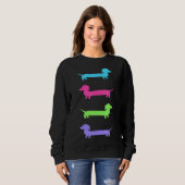 Sweatshirt Dachshunds mignons colorés (Devant entier)