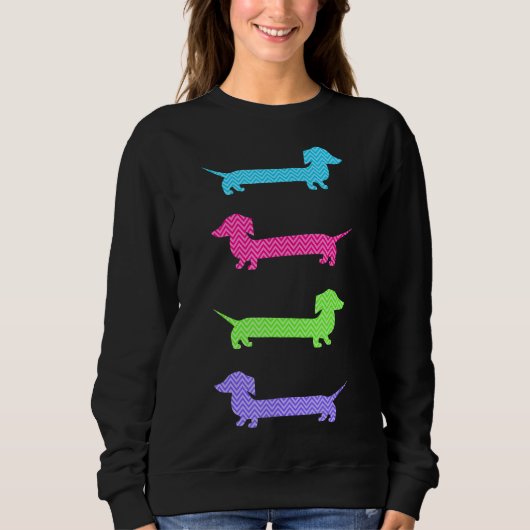 Sweatshirt Dachshunds mignons colorés (Devant)