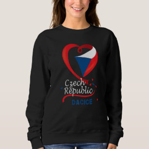 Sweatshirt Dacice République Tchèque Drapeau Cardiaque Lion T