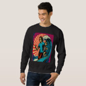 Sweatshirt Dad And Daughter Surfing Retro Pop Surfer Dad  3 (Devant entier)