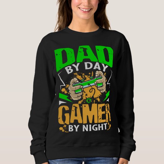 Sweatshirt Dad Gamer At Night Fatheru2019s Day (Devant)