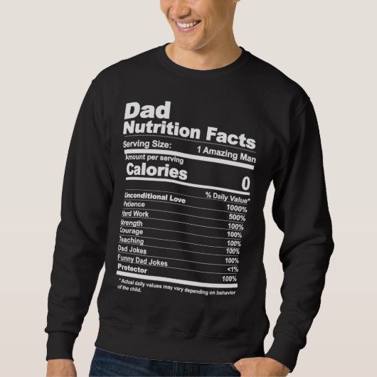 Sweatshirt Dad Nutrition Facts (Devant)
