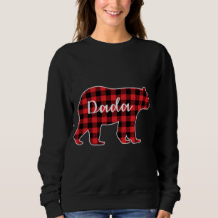 Sweatshirt Dada Bear Rouge Plaid Famille Correspondant Noël P