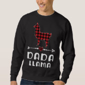 Sweatshirt Dada Llama Noël Rouge Plaid Buffalo Famille Matc (Devant)