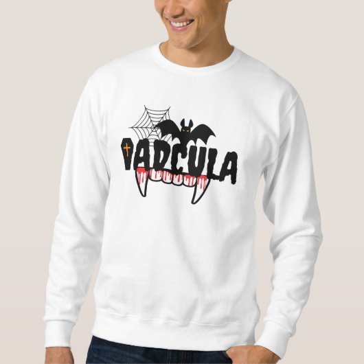 Sweatshirt Dadcula, Les crocs sanglants, Drôle Halloween papa (Devant)