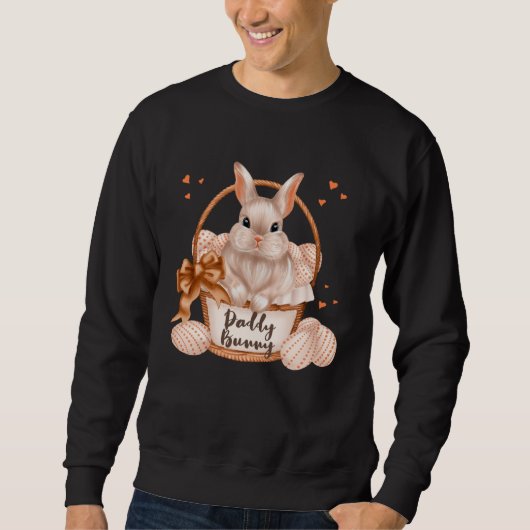 Sweatshirt Daddy Bunny Cute Pastel Matching Family Easter Rab (Devant)
