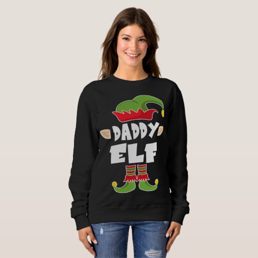 Sweatshirt Daddy Elf Squad Papa Costume Elf Christmas (Devant entier)
