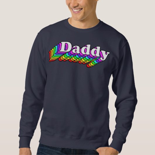 Sweatshirt Daddy Gay Daddy Bear Retro LGBT Rainbow LGBTQ (Devant)