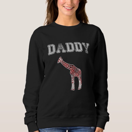 Sweatshirt DADDY Giraffe Men Red Plaid Christmas Pajama Famil (Devant)