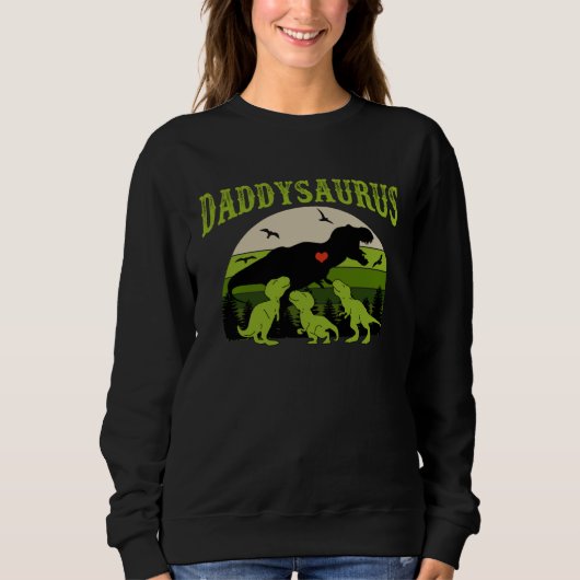 Sweatshirt Daddysaurus with 3 Dino Kid for Father s Day (Devant)