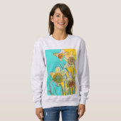 Sweatshirt Daffodil Aquarelle Fleurs d'art floral Peinture (Devant entier)
