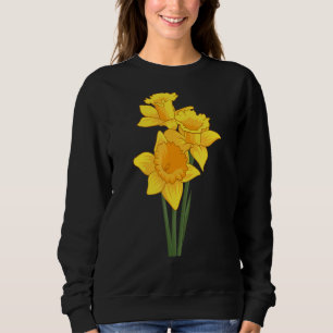 Sweatshirt Daffodiles Fleurs Florales Style Printemps Pâques