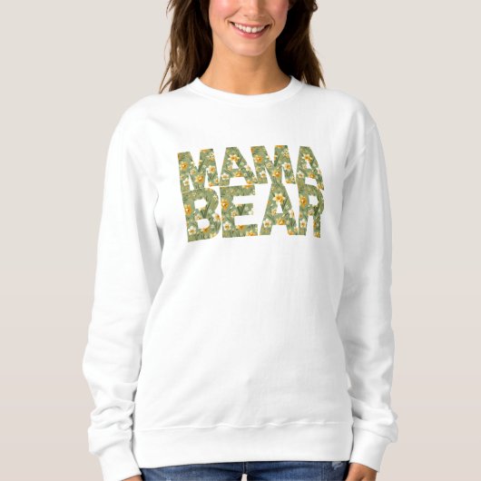 Sweatshirt Daffodique Mama Ours Floral et Fierce (Devant)