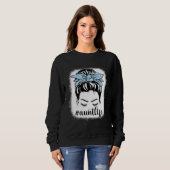 Sweatshirt Daisy Aunt Life Messy Hair Bun Bleaches Mother s D (Devant entier)