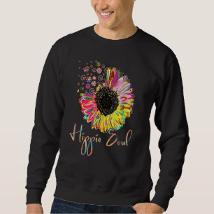 Sweatshirt Daisy Peace Sign Love Hippie Soul Flower 60s les a