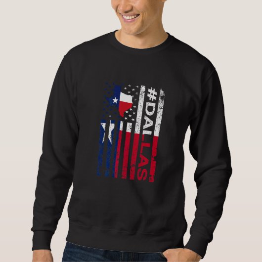 Sweatshirt Dallas Texas American Flag Texas State United Prid (Devant)