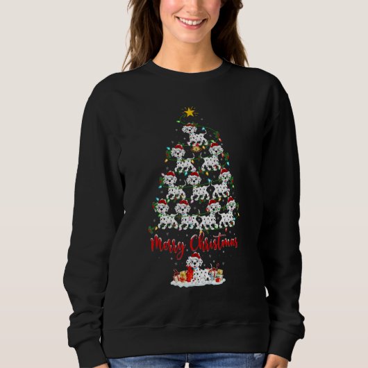 Sweatshirt Dalmatian Dog Christmas Tree Lights  Dalmatian Xma (Devant)
