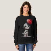 Sweatshirt Dalmatian Love Heart for Valentines Day on Dalmati (Devant entier)