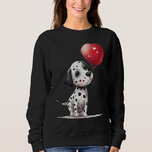 Sweatshirt Dalmatian Love Heart for Valentines Day on Dalmati (Devant)