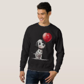 Sweatshirt Dalmatian Love Heart for Valentines Day on Dalmati (Devant entier)