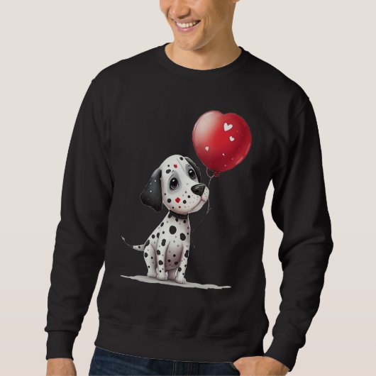 Sweatshirt Dalmatian Love Heart for Valentines Day on Dalmati (Devant)