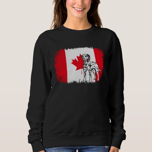 Sweatshirt Dalmatian vintage Canada Canadian flag dog (Devant)