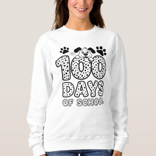 Sweatshirt Dalmatiens 100 Jours d'École (Devant)