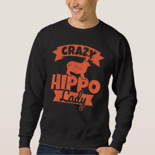 Sweatshirt Dame de Hippo folle - Humour hippo féminin
