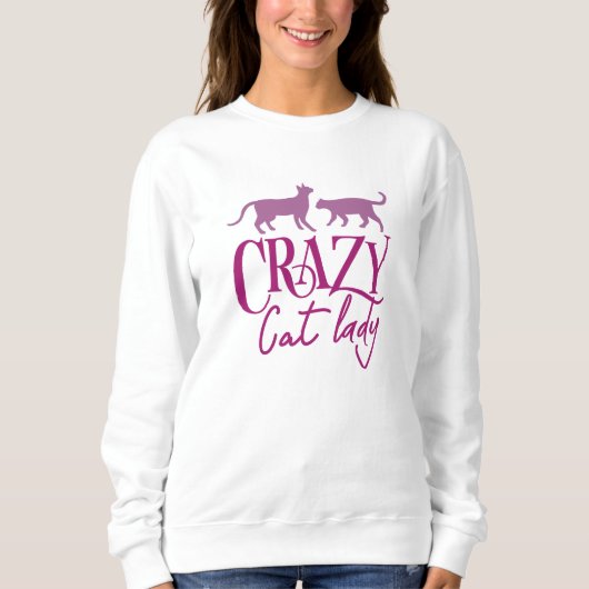 Sweatshirt Dame du Crazy Cat (Devant)