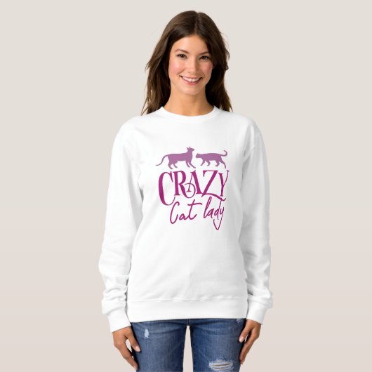 Sweatshirt Dame du Crazy Cat (Devant entier)
