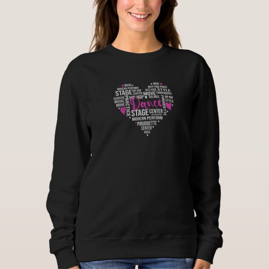Sweatshirt Dance Heart Word Collage Love Dancing (Devant)