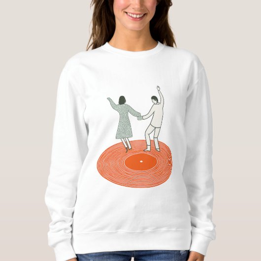 Sweatshirt Dancing Couple Wall Art Print, Retro Record Player (Devant)